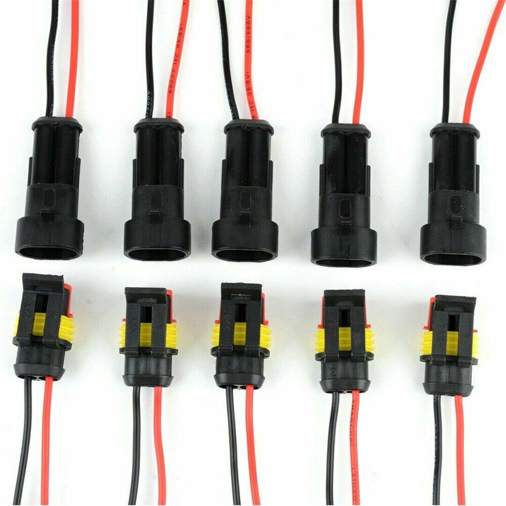 Kit De 10 Connecteurs électriques 2 Broches étanches, Mâle/femelle - Neuf