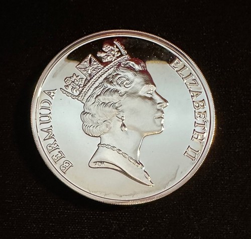 BERMUDA 1987 $5 "Wreck of the Sea Venture" 5oz., .999, 65mm silver proof coin - Picture 4 of 5