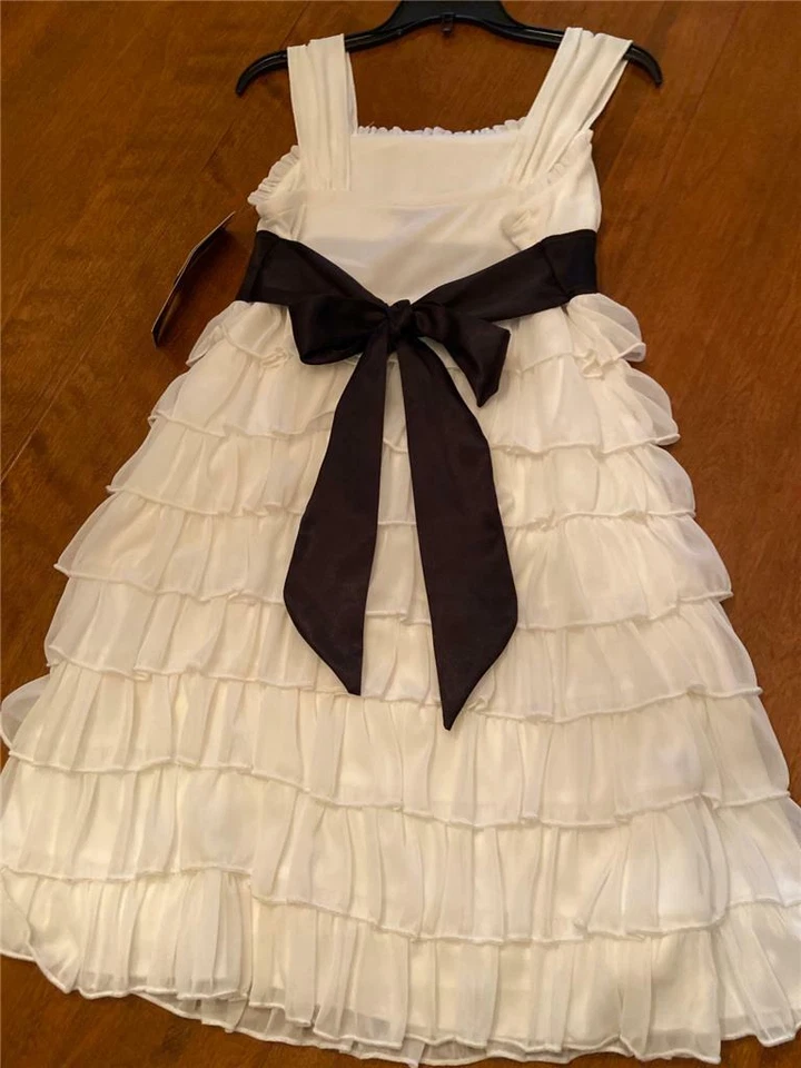 NUEVO Vestido Blanco con Volantes para Niñas Talla 14 Boda Ocasión Especial My Michelle Nuevo con Etiquetas Foto 4 de 4