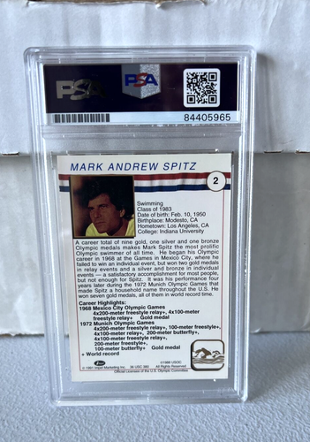 Mark Spitz "Swimming" Autographed Signed 1991 Impel Olympics HOF Card #2 PSA - Picture 7 of 9
