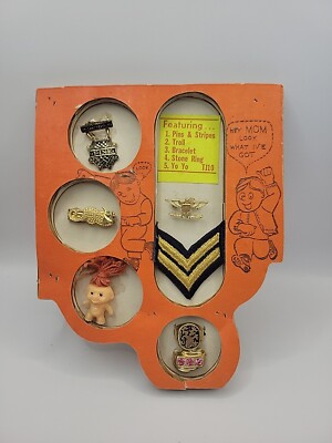 1960's Vending Machine Display Card 7 Charms Rare on Cardboard 7''x6'' Q5d