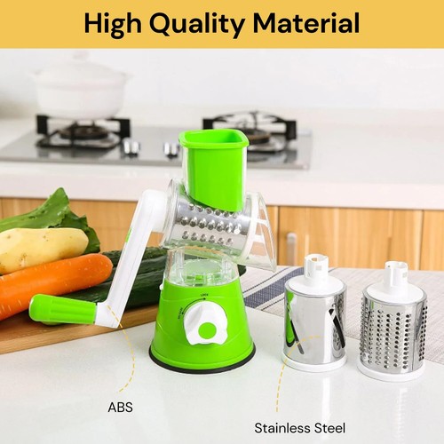Kitchen Vegetable Food Shredder Rotary 3 IN 1 Grater Chopper Slicer Cutter TOOL - Picture 5 of 21
