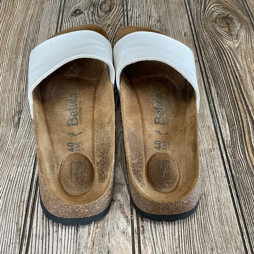 Sandalias Betula para mujer reggae blancas Birkenstock talla 40-9N plantilla suave EE. UU. - Imagen 18 de 19