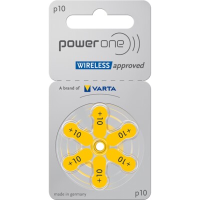 12x Varta power one Typ 10 im 6er-Blister Knopfzelle 1,45V ø5,8x3,6mm Zink-Luft
