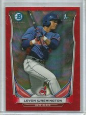 Levon Washington 2014 Bowman Chrome Red Wave Refractor Rookie #14/25