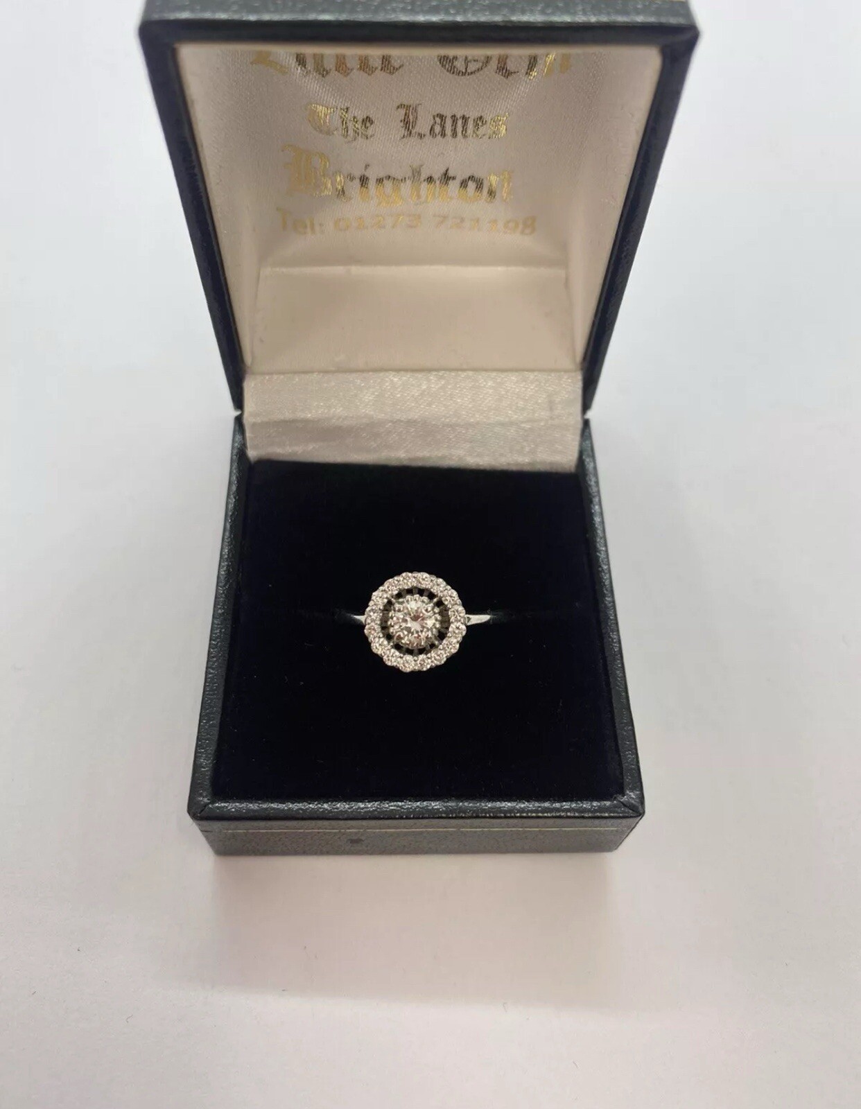 Diamond 18k White Gold Halo Ring