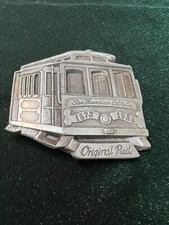 Vintage 1978 San Francisco CA Cable Car Brass Belt Buckle Made In USA Used AS-IS