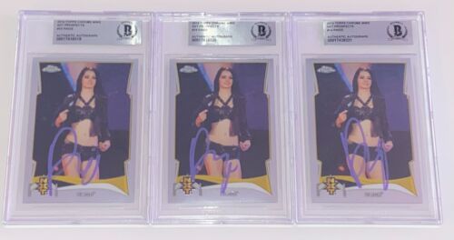 PAIGE AUTO'D SIGNED 2014 TOPPS WWE CHROME NXT PROSPECTS RC CARD 14 BAS COA - Picture 2 of 4