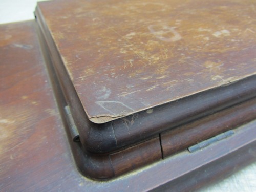 VTG ANTIQUE SINGER TREADLE SEWING MACHINE WOOD TABLE TOP COVER CABINET PART - Picture 8 of 20