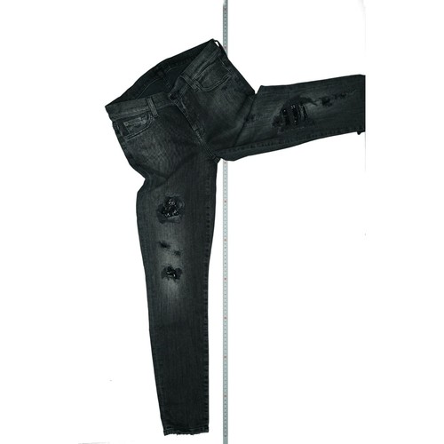 7 for all mankind ankle skinny Damen Stretch Jeans 7/8 Hose W28 destroyed Grau. - Bild 5 von 7
