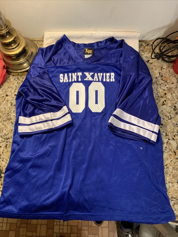 SAINT XAVIER FOOTBALL STYLE JERSEY CINCINNATI GCL SIZE XL BLUE VENTILATED NEW