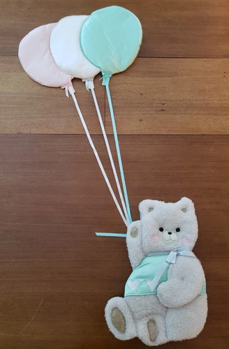 Nursery Puff Fabric Wall Hanging Bear Balloons Hearts Baby Room Wall Decor Kids