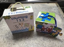 Lot of 2 My First Counting Puzzles - Brand New - Glittery Counting Fun - Animals