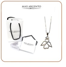 COLLANA E CIONDOLO  ANGELO CON ZIRCONI ARGENTO 925