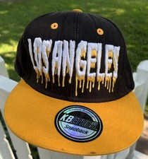 Los Angeles Hat Cap SnapBack Black Yellow KB ...