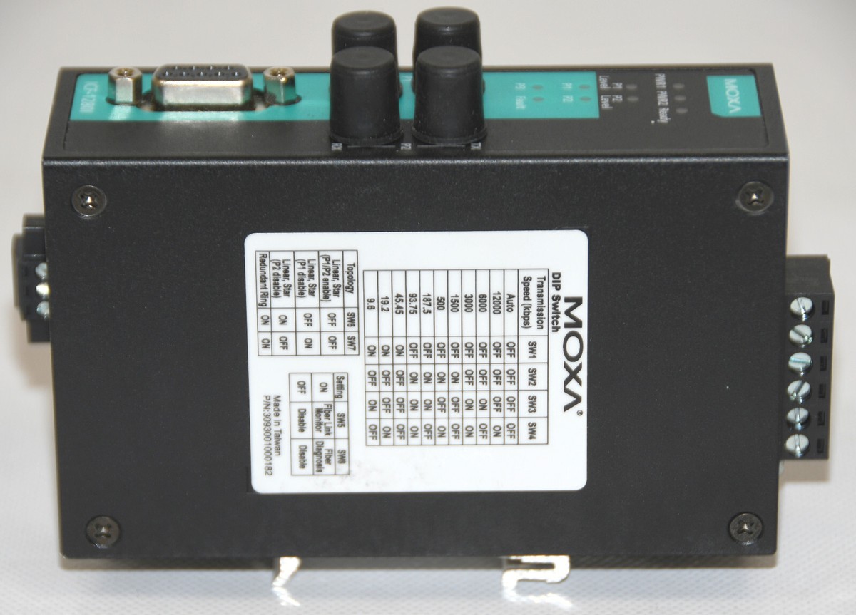 Moxa ICF-1280I-M-ST-T V1.0 Profibus to Fiber Optics Converter. | eBay