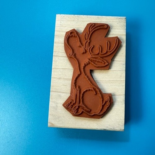 Singing Reindeer~Christmas~RARE~HTF~Rubber Stamp~2"X 3"~Copper Leaf Creations J - Picture 2 of 7