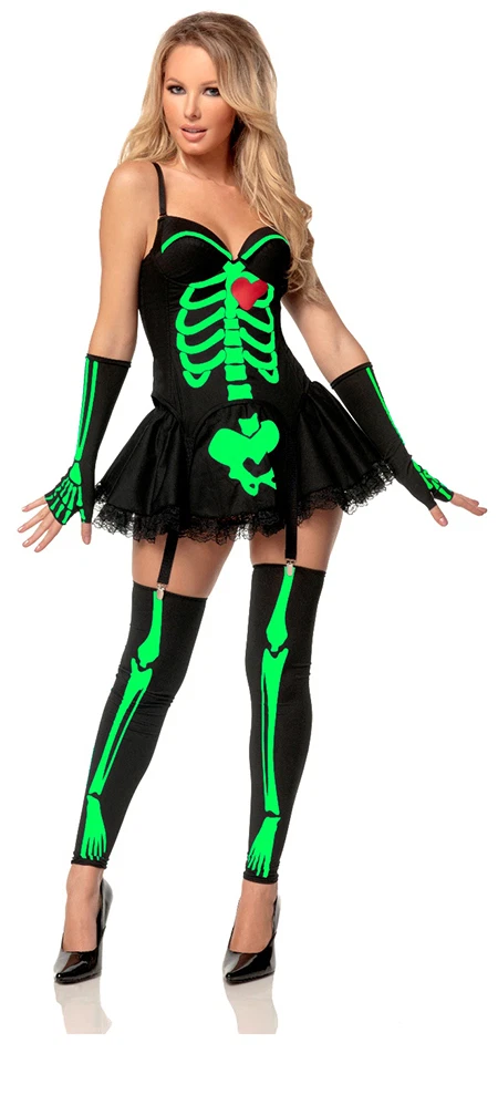 green skeleton dress Queen of Sparkles