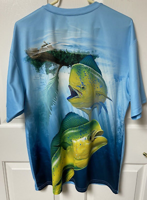 REEL LEGENDS L FISHING Shirt - Mahi Mahi on the backside NWOT