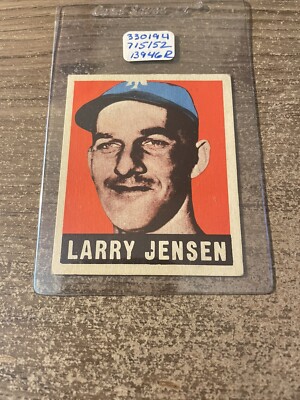 1948 LEAF Baseball Larry Jensen #56 Pitcher VG-EX Cond, Centered,