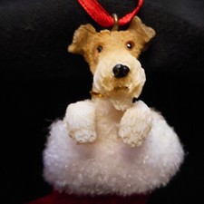 NEW Santa's Little Pals WIRE FOX TERRIER Ornament from E  S Imports