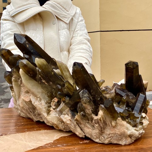 54.74LB Natural Rare Beautiful Black QUARTZ Crystal Cluster Mineral Specimen - 第 6/15 張圖片