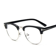 Vintage Half-rim All-match Round Eyeglass Men Awesome Spectacles TR Alloy Frames