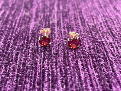 PAAR OHRRINGE 9 KARAT GELBGOLD OHRRINGE 0,5 G OHRSTECKER STIL GRANAT SET BRANDNEU