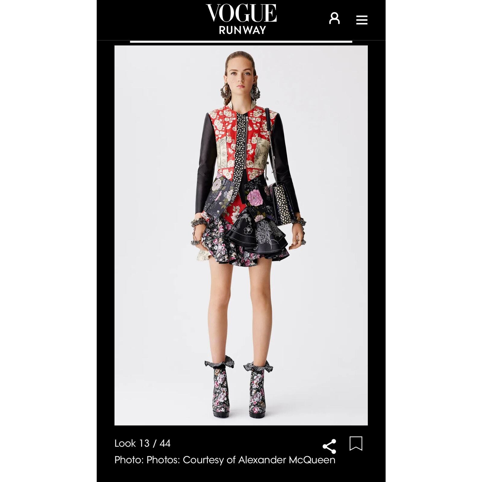 Alexander McQueen Floral Patchwork Ruffle Leather… - image 15