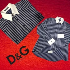 DOLCE GABBANA SUPER STYLISH ITALIAN COTTON /LINEN SLIM DRESS SHIRT 17.5.