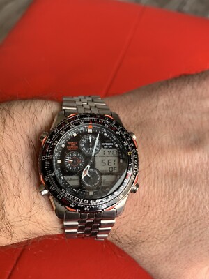 AUTHENTIC CITIZEN WORLD TIME CHRONO NAVIHAWK ANADIGI JAPAN MENS