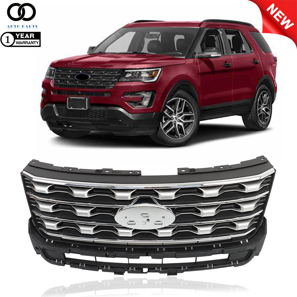 Front Bumper Upper Grille Grill Silver Coated Black For Ford Explorer ...