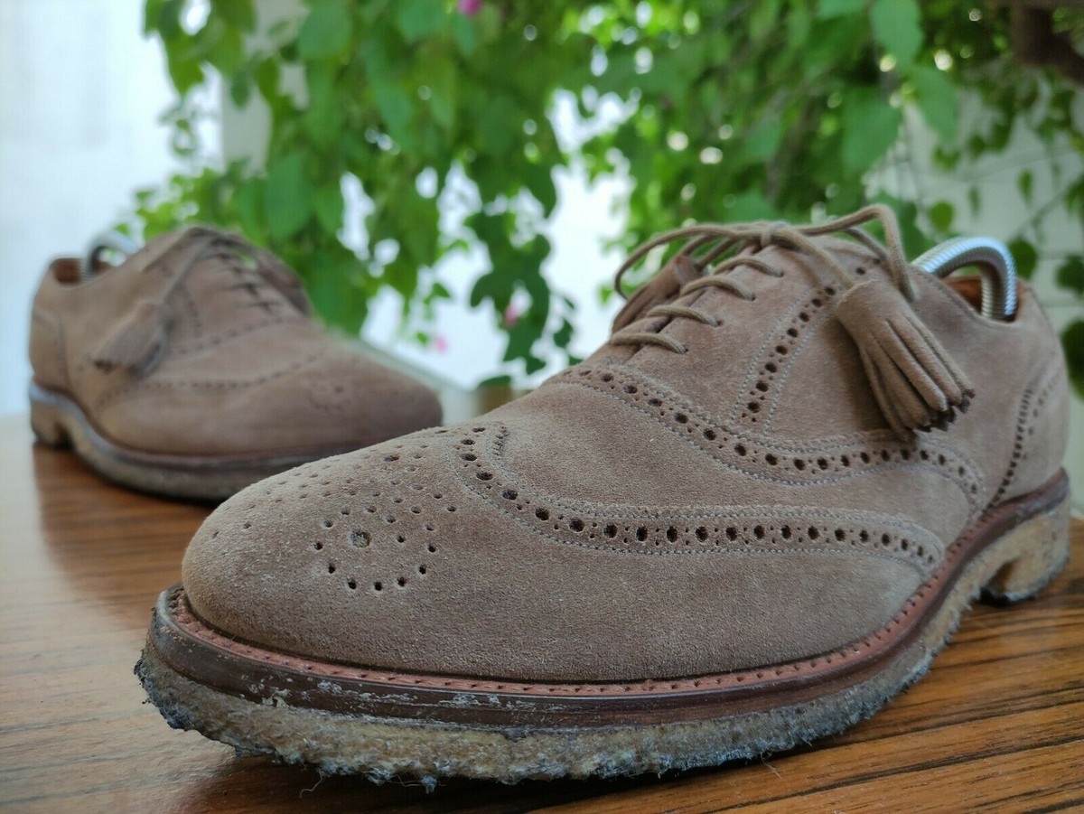 Crockett & Jones X Polo-Ralph Lauren Beige Suede Wingtip 