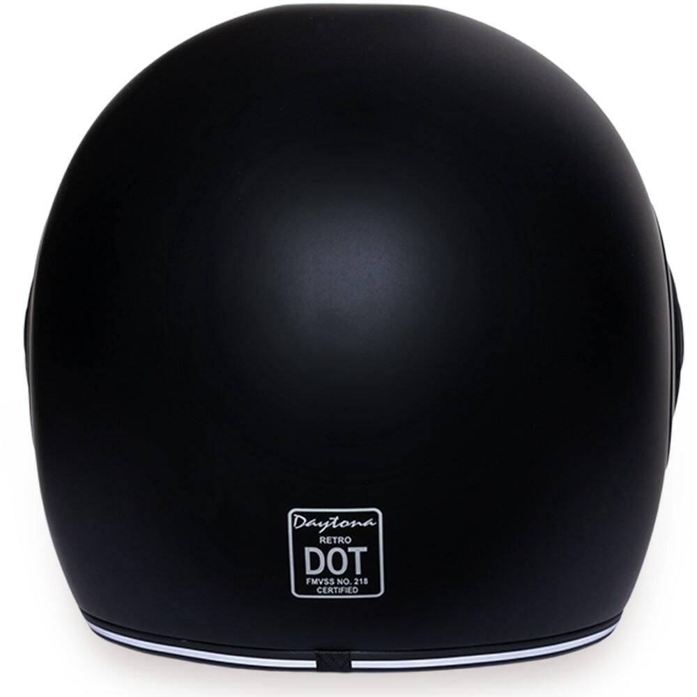 Daytona Retro DOT Approved Dull Black Full Face Motorcycle Helmet R1-B