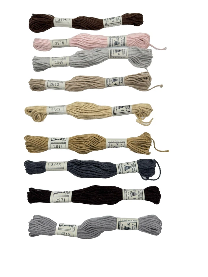 9 Skeins DMC Retors a Broder #4 Cotton Tapestry Thread Various Colors - Image 4 of 4