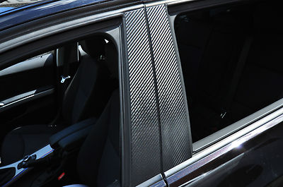 6x Tür leisten Zierleisten B Säule Verkleidung Folie Tuning Carbon schwarz F9