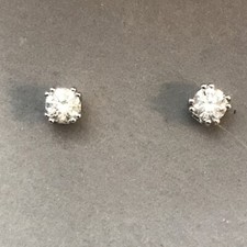 Sterling Silver Cubic Zirconia Round 2mm Stud Earrings With Gift Box SS Back