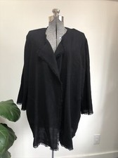 Maria Rinaldi Cotton Blend Woven Open Front Jacket Cardigan Size 20 Plus Size
