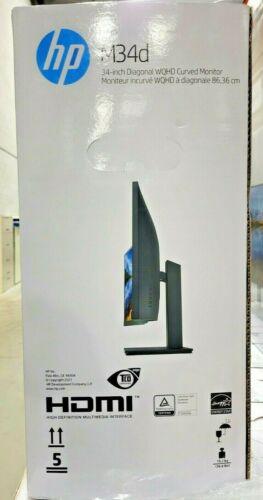 HP M34d 34” WQHD Curved LED Gaming Monitor with FreeSync Technology- New - Picture 3 of 5
