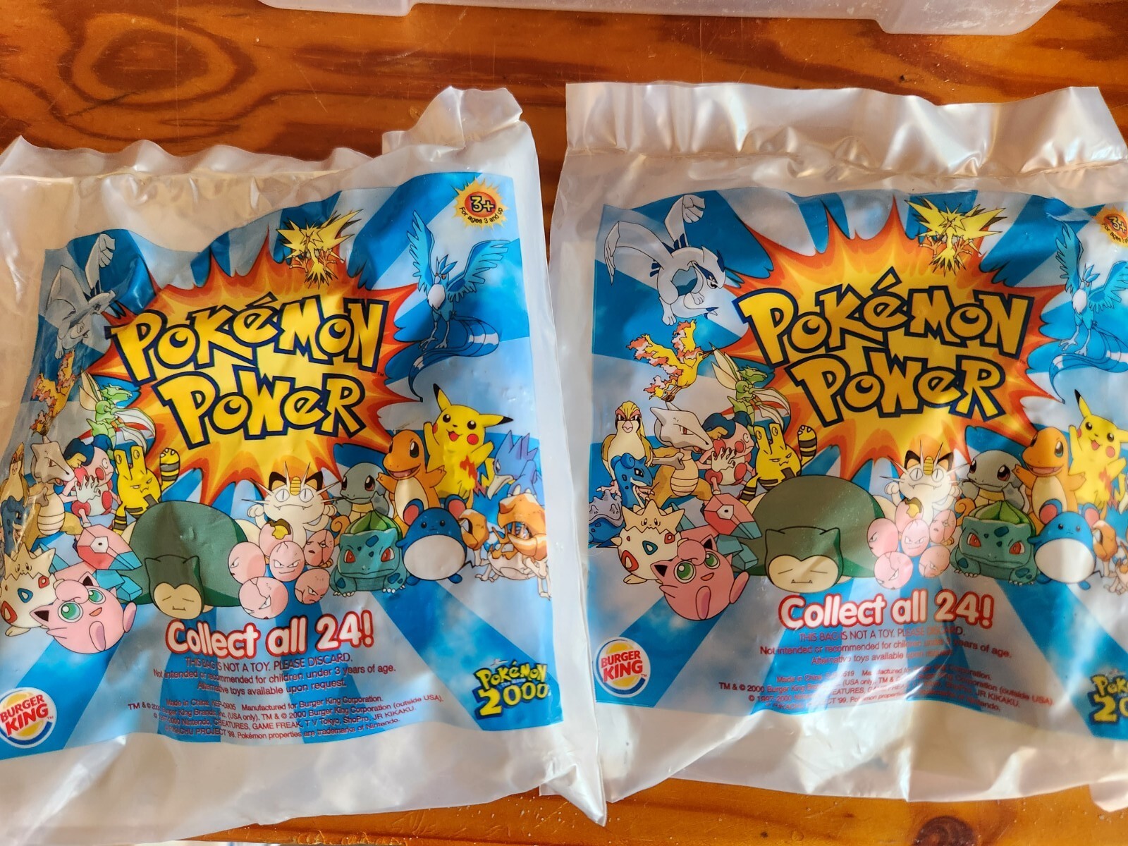 2x Burger King Pokemon 2000 Mystery Power Card Collectible Toy - NEW Sealed, two