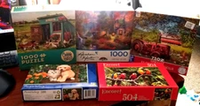 lot of 5 puzzles different brands, all complete