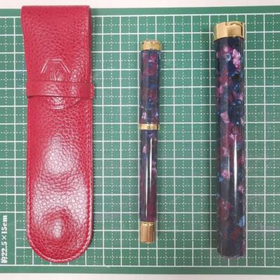 WATERMAN Fountain Pen Lady Agathe 1990 Blue Purple 18K With Case