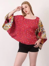 Women's Oversized Casual Kantha Vintage Top Loose Sleeve Wholesale Mix Lot