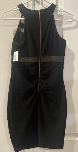 WINDSOR Black Sleeveless Mesh Mini Dress Cocktail Party Holiday Size S - Bild 2 von 2