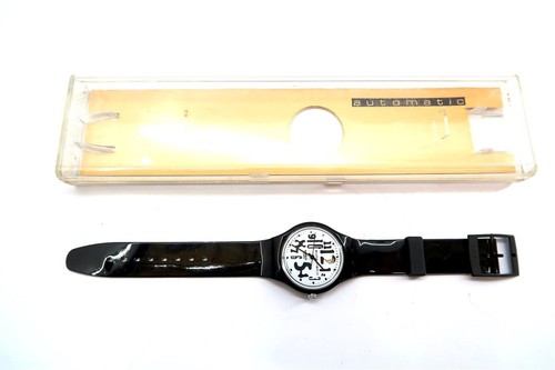 Swatch Automatic Watch BLACK BOARD SAB103 with Case & Papers 1995 NOS - Picture 2 of 10