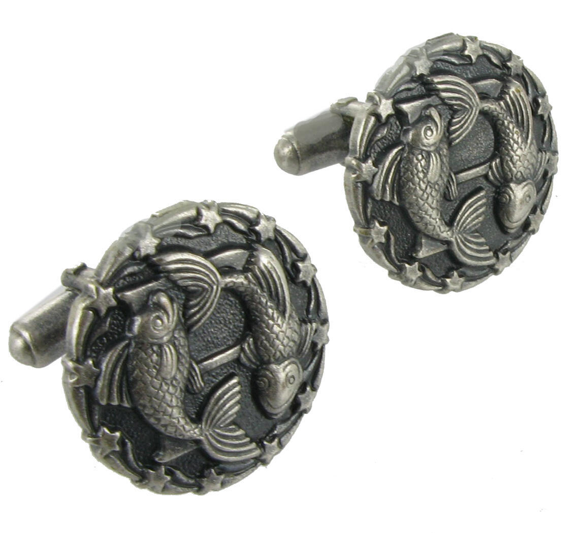 Gemelli Kim Artigiani Pesci Insegna Oroscopo Tono Argento Anticato Zodiaco 22mm