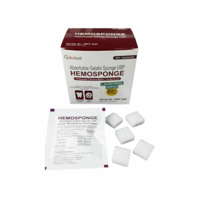 Hémosponge Dentaire Absorbable En Gélatine - 32 éponges Stériles 10x10x10mm - Marque GOODWILL - Neuf