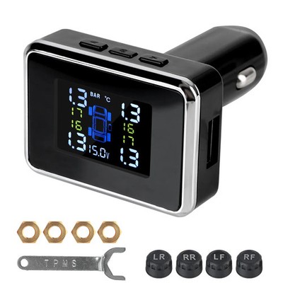 Auto Security Alarm Car TPMS Cigarette Lighter Sensors Wireless Universal TPMS
