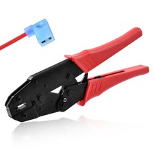 Flag Terminal Crimper for Nylon 16-14 AWG Right Angle Spade Connectors, 90 De...