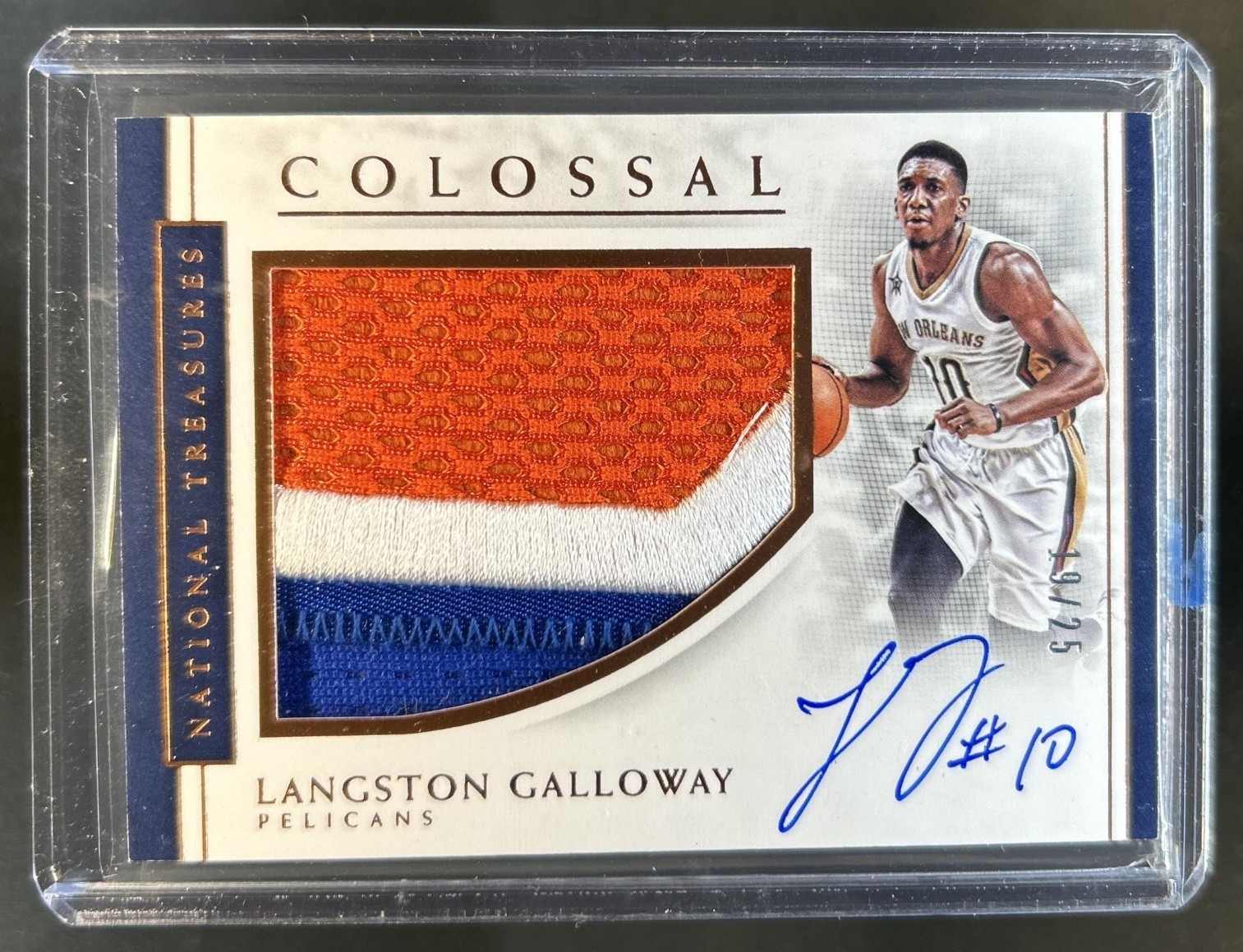 2016-17 National Treasures Langston Galloway Colossal Patch Auto Bronze #/25